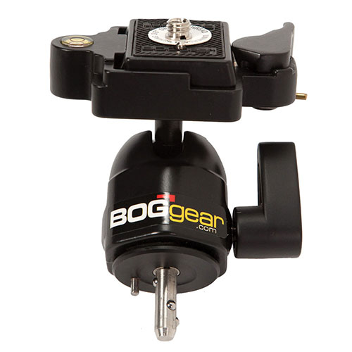El adaptador BOG SCA tiene una cabeza ajustable que gira fácilmente con una mano, se acopla rápido a BOG-POD®, y es compatible con la mayoría de montajes.