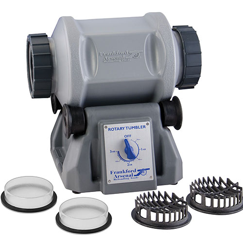 El Frankford Arsenal Platinum Series Rotary Tumbler 7L limpia hasta 1000 piezas de brass con potencia inigualable, ¡rápido y silencioso!
