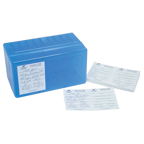 Las etiquetas Peel & Stick de Frankford Arsenal te permiten registrar datos importantes sobre tus cargas de pistola y rifle, ¡fáciles de quitar y perfectas para cajas de munición!