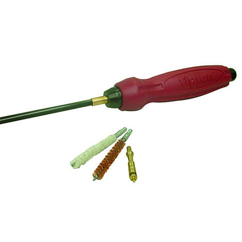 El varilla de limpieza Tipton de fibra de carbono es resistente, no raya tus cañones y tiene un mango ergonómico que gira suavemente, ideal para cualquier arma.