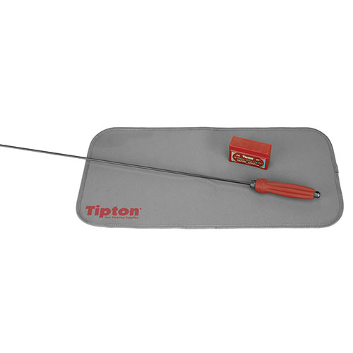 El Tapete de Mantenimiento Tipton es ideal para limpiar armas, protege acabados y absorbe aceites, además es lavable y se enrolla para fácil transporte.