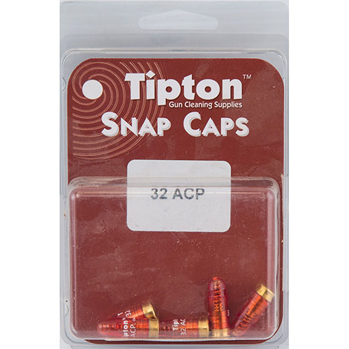 Los Tipton Snap Caps para pistola 32 ACP son ideales para evitar dañar el percutor, ajustar el gatillo y liberar la tensión de los resortes al almacenar tus armas.