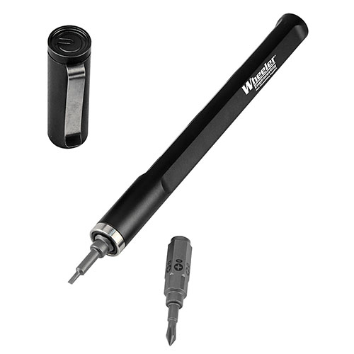 Con el Wheeler Micro Multi-Driver Tool Pen, tienes 5 bits a mano, un diseño cómodo y un mango de aluminio que permite cambiar los bits fácilmente.