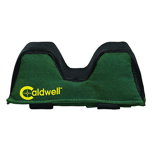 La bolsa Caldwell Universal Front Rest Bag combina cuero y poliéster para un soporte seguro y duradero, con instalación rápida gracias a sus pestañas de gancho y bucle.
