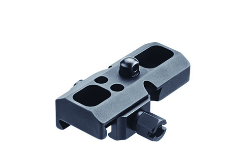 El adaptador ERATAC para bipode Harris se monta en rieles Picatinny, ofreciendo una sujeción estable gracias a su base extra larga, ideal para tu handguard.