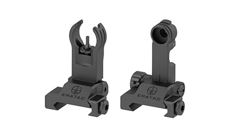 Los Backup Sights de ERATAC ofrecen robustez y precisión, con un diseño ultra bajo, sistema de pivote que absorbe impactos y alineación AR-15 para una co-visibilidad perfecta.