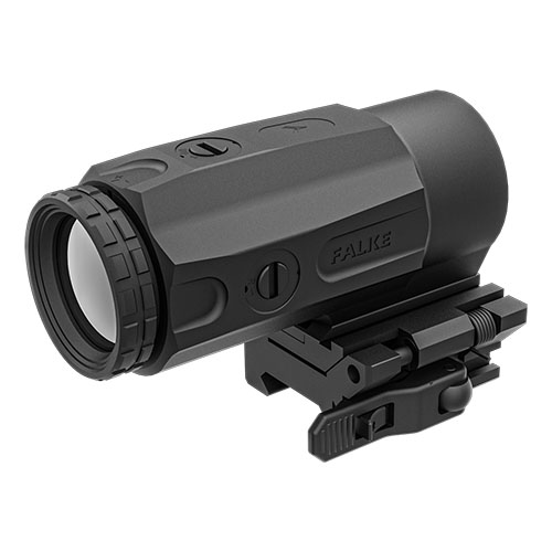 El FALKE B5X es compatible con miras holográficas, cuenta con un montaje rápido Picatinny, es resistente a la niebla y está en uso por fuerzas especiales.
