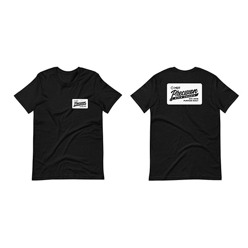 Disfruta de la comodidad y estilo con la camiseta MDT Precision, hecha de 60/40 algodón/poliéster, disponible en tamaño 4XL para un ajuste perfecto.