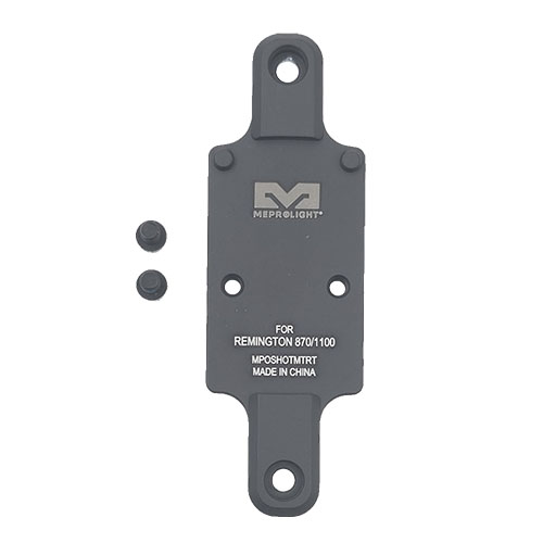 La RMR Shotgun Plate de MEPROLIGHT es perfecta para tu Remington 870/1100, permitiéndote montar una mira RMR de manera segura y precisa.