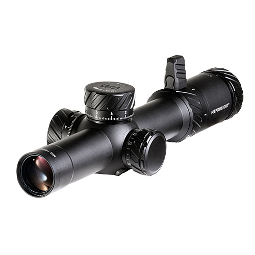 El MEPRO MVO 1-8x28 FFP ofrece un retículo M1 MRAD, ajuste preciso y óptica de alta calidad en un diseño robusto de 34MM, ideal para cualquier tirador.