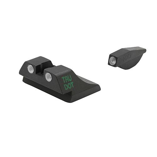 Meprolight® Tru-Dot® mejora tu puntería con miras autoluminadas que ofrecen un 85% más de eficiencia en condiciones de poca luz, perfectas para cualquier momento.