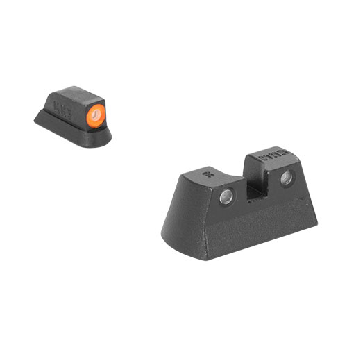 Los miras fijas HYPER BRIGHT™ de MEPROLIGHT ofrecen máxima visibilidad en cualquier luz, son autoluminiscentes, duraderas y sin necesidad de baterías.