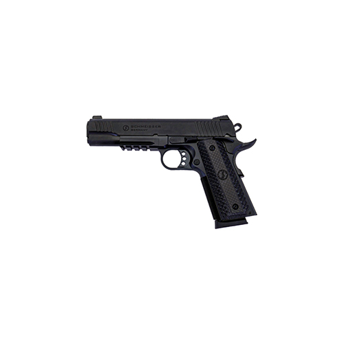Descubre la SCHMEISSER 1911 de 5'' en .45 ACP: precisión de tiro, diseño clásico y accesorios perfeccionados para un rendimiento de alta fiabilidad.