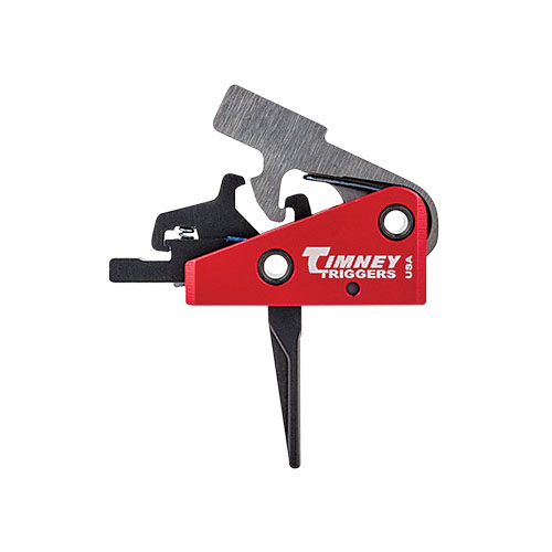 El gatillo AR Targa Short 2 Stage de TIMNEY ofrece un peso de 4 lb (2+2 lb), instalación fácil y precisión, ideal para tiradores de todos los niveles.