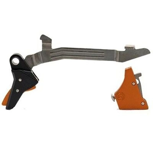 Mejora tu precisión con el GLOCK TRIGGERS de TIMNEY, con un peso de disparo fijo de 3 lb, ideal para tus pistolas Glock Gen 3-4 como G20 y G21.