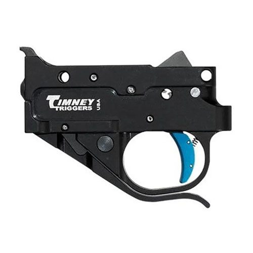 Mejora tu Ruger 10/22® con el ensamblaje de gatillo Timney, housing negro y zapato azul, peso de tiro de 2.75 lbs, listo para usar sin ajustes necesarios.