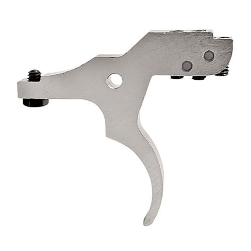 El gatillo SAVAGE TRIGGERS de TIMNEY ofrece un acabado niquelado, peso ajustable de 1.5 a 4 lbs y es compatible con múltiples modelos Savage para un rendimiento óptimo.