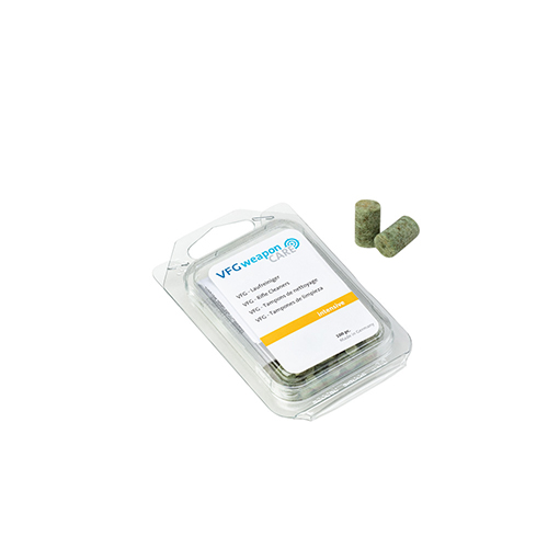 El limpiador de cañones INTENSIVO de VFG, con 100 piezas, ofrece limpieza profunda y eficiente sin cepillos, gracias a su estructura porosa y alta abrasividad.