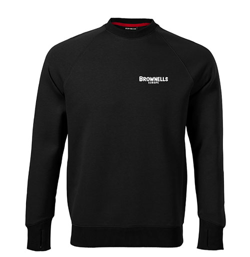 La sudadera unisex de Brownells Europe ofrece un ajuste estructurado, durabilidad con mangas raglán, y comodidad con puños de pulgar para mantener el calor.