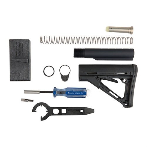 Todo lo que necesitas para montar el stock Magpul CTR en tu receptor AR-15, incluyendo herramientas y accesorios para un ajuste perfecto.