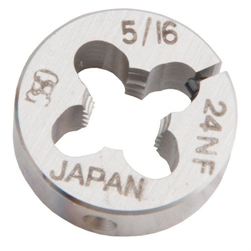 El BOLT KNOB DIE 5/16-24 de Brownells permite un roscado preciso de manijas de cerrojo para instalar perillas aftermarket, mejorando la ergonomía y funcionalidad.