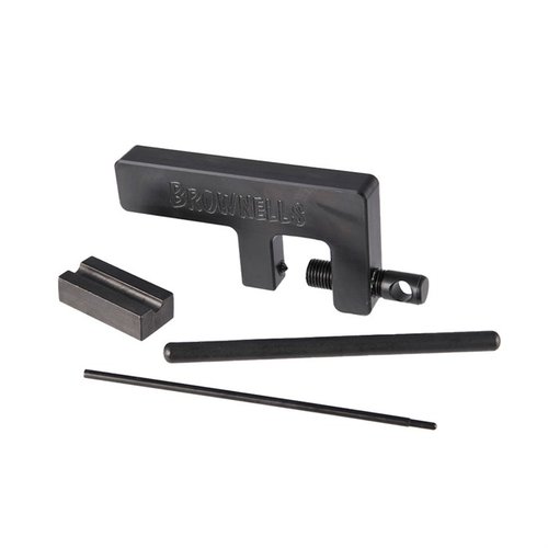 La herramienta de estancado del tubo de plunger 1911 de Brownells es fácil de usar, evita daños en el tubo y el marco, y se ajusta a todas las marcas.