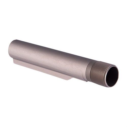 El tubo de buffer AR-15 de Brownells es perfecto para tus rifles retro, con acabado anodizado gris y fabricado en aluminio 6160-T6, compatible con culatas mil-spec.