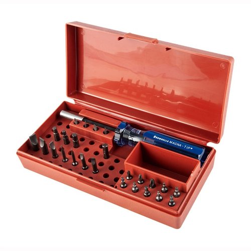 Los juegos Brownells Standard Magna-Tip® ofrecen versatilidad con 24 bits intercambiables, construcción duradera y un mango ergonómico para un uso cómodo.