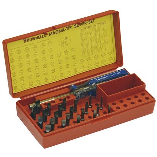 Descubre el set de destornilladores MAGNA-TIP de 22 bits, con bits de alta precisión y mango ergonómico, ideal para un trabajo profesional en armas.