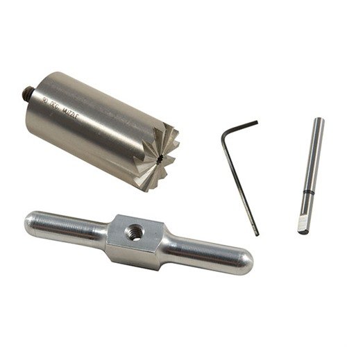 Corta y alinea los cañones de tus rifles y pistolas con este cutter de acero endurecido, incluye mango y piloto intercambiable en una caja de polipropileno.