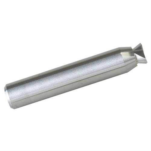 Corta el dovetail .370 x 65° necesario para instalar miras traseras Heinie. Carburo sólido que corta los slides más duros con mínimo desgaste.