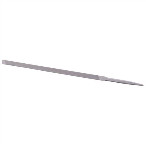 Los archivos Brownells 65° para ranuras de miras permiten ajustar con precisión las ranuras sin dañar superficies, disponibles en cortes medio y fino.