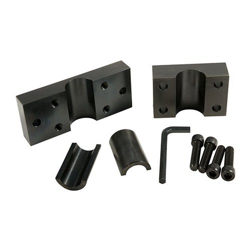 El Barrel Vise de Brownells ofrece una sujeción poderosa y duradera para la instalación y extracción de cañones, gracias a su diseño ancho y sistema de cuatro tornillos.