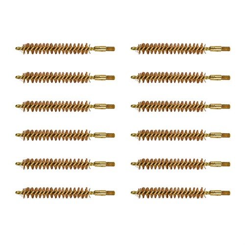 Las brochas de la Línea Especial de Brownells cuentan con un mango de latón sin rayones y cerdas de bronce fosforado para una limpieza duradera y efectiva.