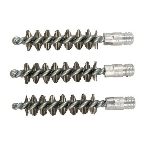 Las cepillos de acero inoxidable para cañones .410 son ideales para limpiar bores muy sucios. Vienen en paquetes de 3, son duraderos y económicos.