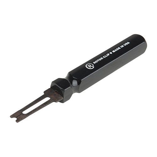 El EJECTION COVER HINGE PIN CLIP TOOL de ROTOR CLIP facilita la instalación del c-clip, evitando que se disparen y con un mango cuadrado para un mejor agarre.