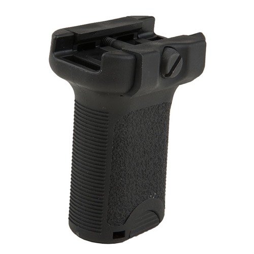 El grip vertical corto BCMGUNFIGHTER de Bravo Company mejora el control del arma, se instala fácilmente en el rail Picatinny y tiene un compartimento de almacenamiento.