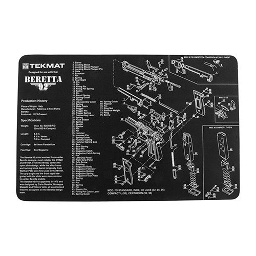Protege tu arma con este mat de limpieza TEK MAT, con un diagrama de piezas, superficie suave y base antideslizante. Fácil de limpiar y resistente.