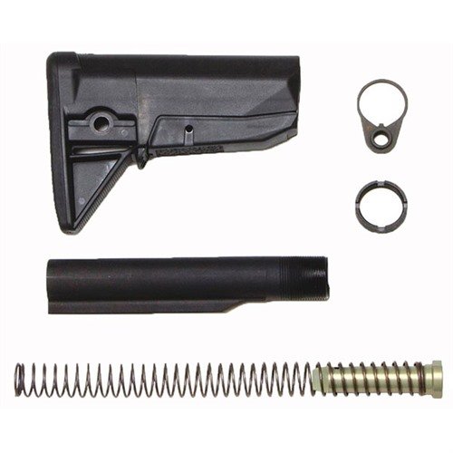 El kit BCM GUNFIGHTER incluye la culata Mod 0, extensión de receptor Mil-Spec, resorte y buffer de carabina, todo fabricado en EE. UU. con polímeros resistentes.