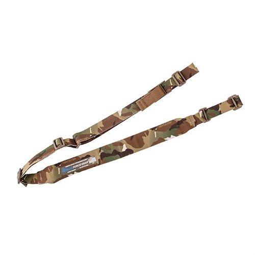 Con el Padded Vickers Sling, ajusta rápidamente la longitud para un transporte cómodo o estar listo para el combate, ideal para cualquier arma y con acolchado.