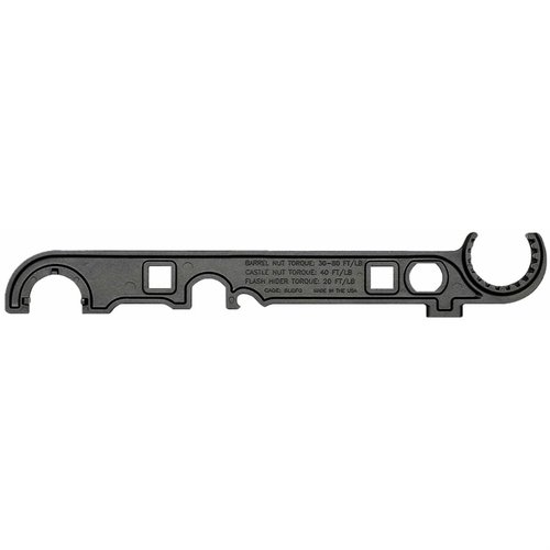 La llave AR Professional Armorer's Wrench de Midwest Industries es versátil, duradera y compatible con varios nuts, perfecta para el mantenimiento de rifles AR.