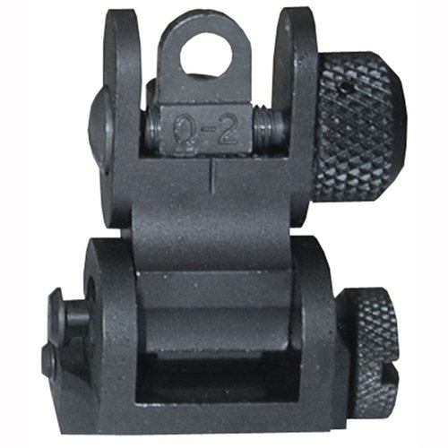 El AR-15 Tactical Rear Sight es robusto, se despliega rápido y ofrece ajuste de viento, perfecto para tareas tácticas y respaldo confiable.