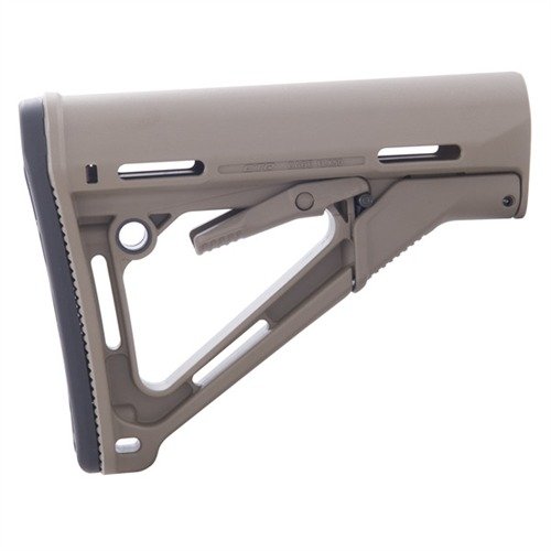 El stock MAGPUL AR-15 CTR ofrece un ajuste sin juego, resistencia al impacto, y comodidad mejorada, ideal para personalizar tu carabina tácticamente.
