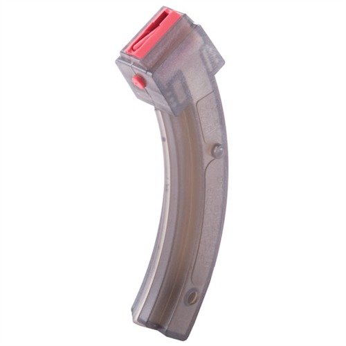 Disfruta de una alimentación confiable con el cargador de 25RD para Ruger 10/22, fabricado en policarbonato resistente y con cuerpo transparente para verificar munición.