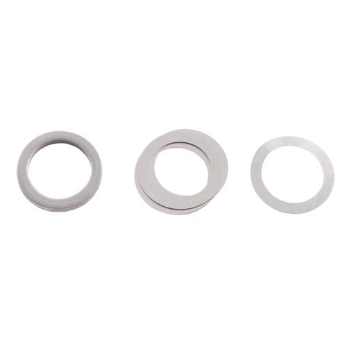 Los shims de acero endurecido garantizan un ajuste preciso y alineación correcta para flash hiders y muzzle brakes, con opciones de rotación para un ajuste fino.