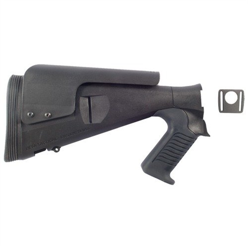 Mejora la comodidad y maniobrabilidad con el URBINO Tactical Buttstock, ideal para usar con armadura, con ajuste de mejilla y reducción de retroceso.
