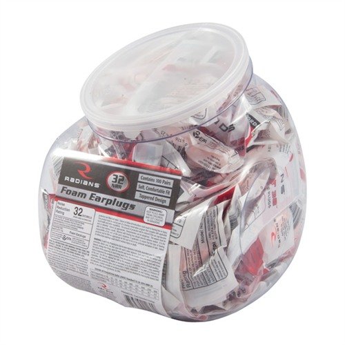 Los tapones de espuma RADIANS son económicos, desechables y ofrecen hasta NRR 32 para proteger tu audición de ruidos fuertes como disparos y maquinaria.