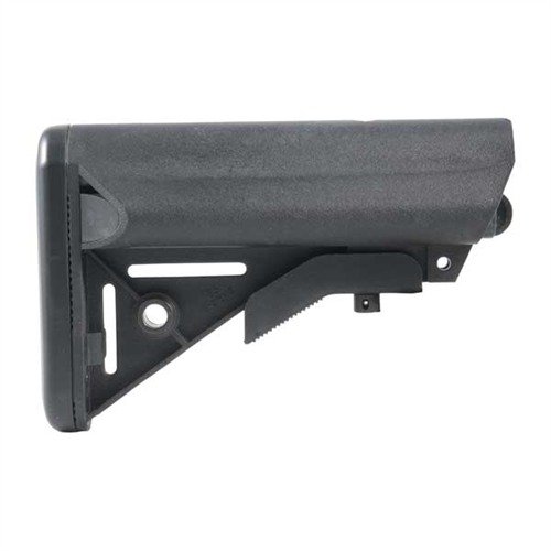 El AR-15 Enhanced SOPMOD Stock mejora el cheekweld, ofrece almacenamiento impermeable y ajuste intuitivo, ideal para operaciones seguras y sigilosas.