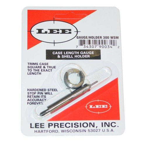 El Case Length Gauge de LEE Precision te permite recortar y nivelar la boca de los casquillos de forma precisa y sencilla, ideal para usar con el Cutter y Lock Stud.
