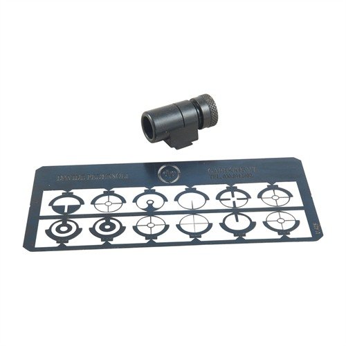 El RIFLE GLOBE TUNNEL SIGHT de Davide Pedersoli cuenta con 12 inserts intercambiables y construcción de acero, perfecto para combinar con miras traseras Creedmoor.